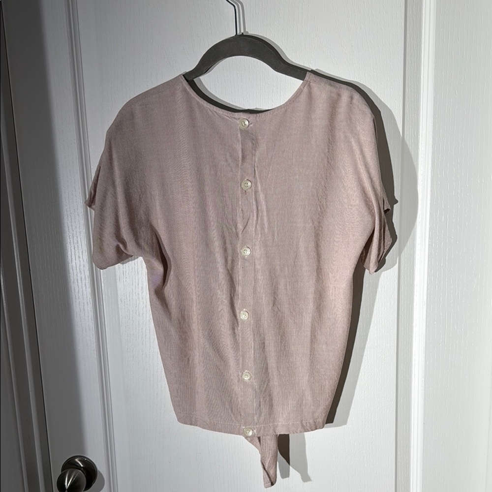 Madewell Short Sleeve Button-Back Tie Tee in Stripe - Picture 5 of 8